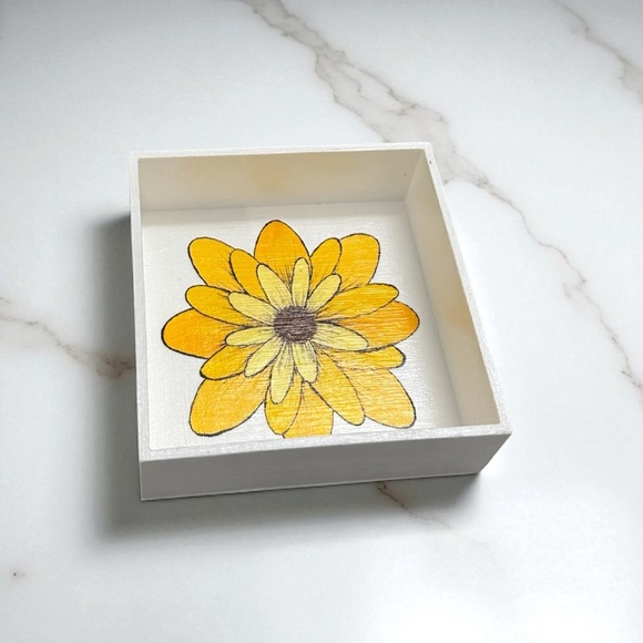 Handmade Sunflower Trinket Dish Jewelry Dish - Picture 2 of 7
